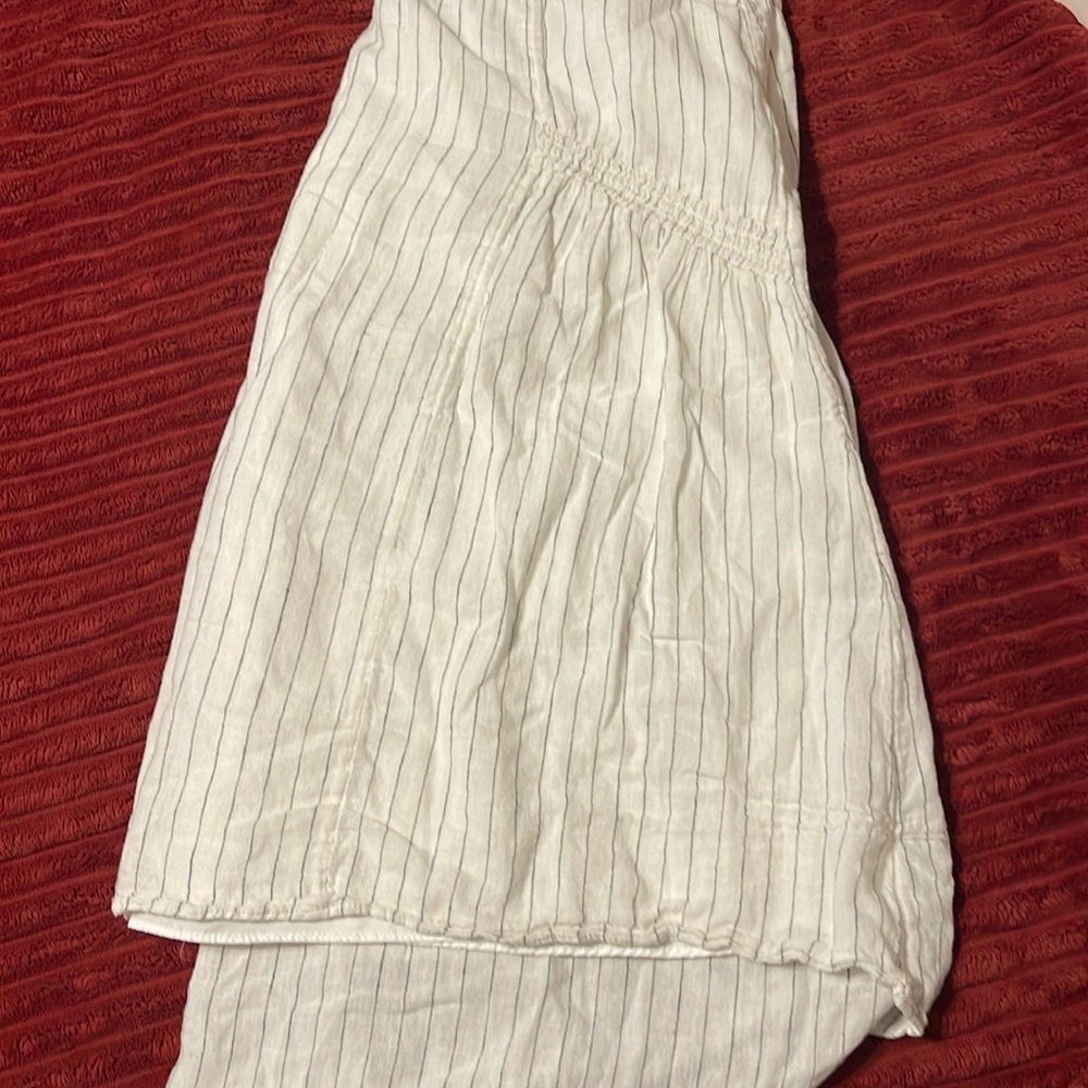 Hi-Low White Striped Women's Skirt